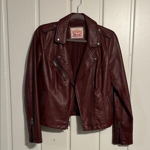 Levi's Women's Deep Red/Burgundy Leather Jacket